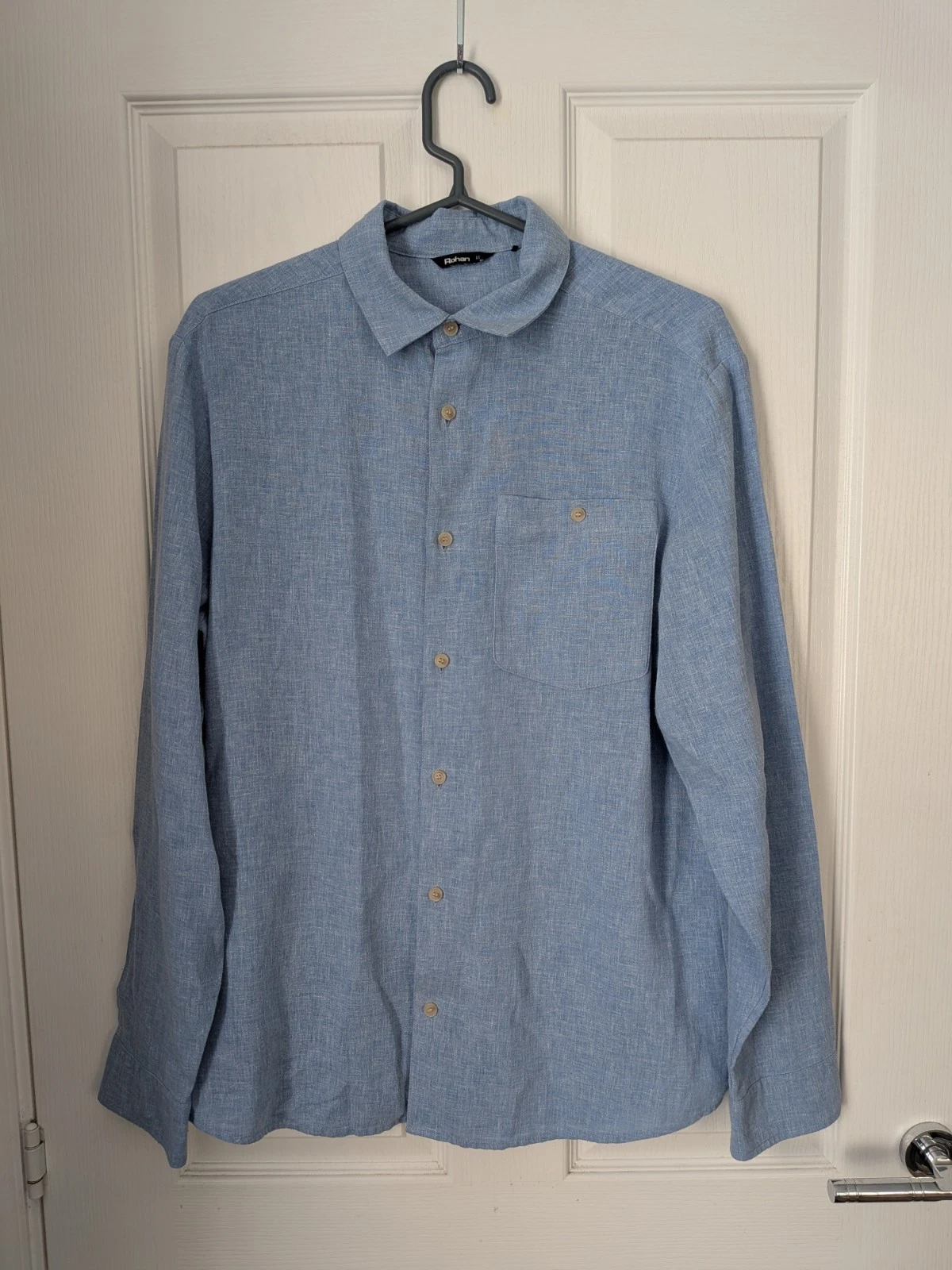 Rohan Blue Porto Linen Shirt Mens Size Medium