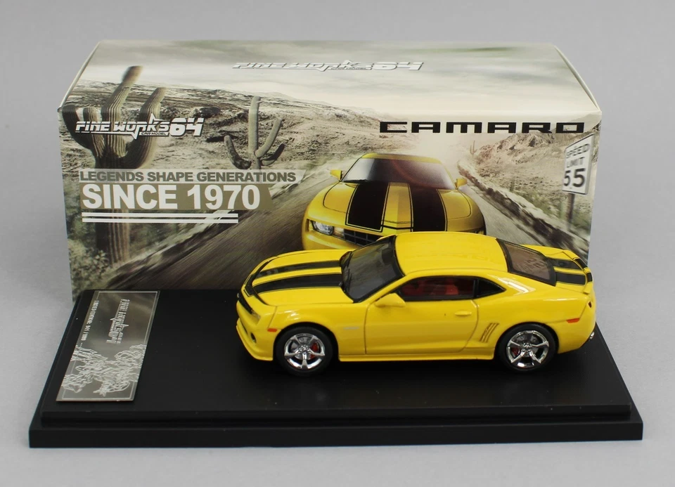 1:64 FINE WORKS *YELLOW* Chevrolet Camaro Diecast *HIGH DETAILED* Bumble Bee NIB - Image 2 of 2
