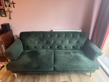 Dunelm Green Jazz 3 Seater Sofa Velvet