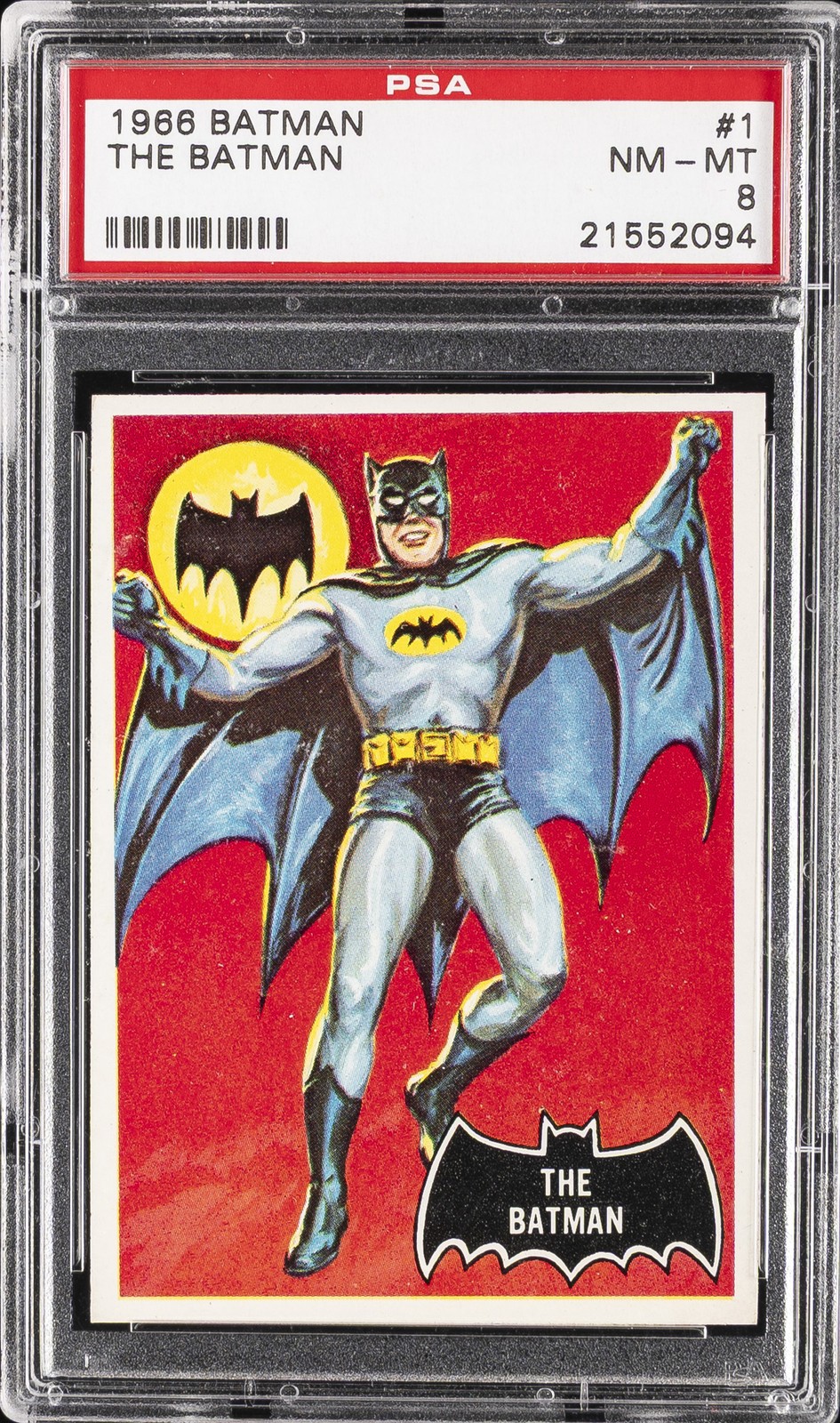 1966 TOPPS BATMAN #1 THE BATMAN PSA 8