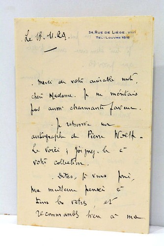 Trois lettres autographes signées à une amie collectionneuse d'autographes 1929 - Imagen 4 de 5