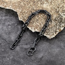 Vintage Oxidized Chain Link Mens Punk Rock Stainless Steel Bracelet