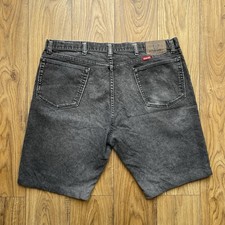 Vintage Wrangler Baggy Denim Shorts Distressed Grey Wash Size W40