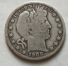 1908-D Barber Half Dollar Silver 50c
