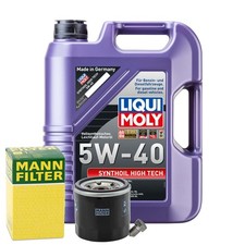 Motoröl 5W40 LIQUI MOLY Synthoil High Tech 5L+MANN Ölfilter+Ölablassschraube