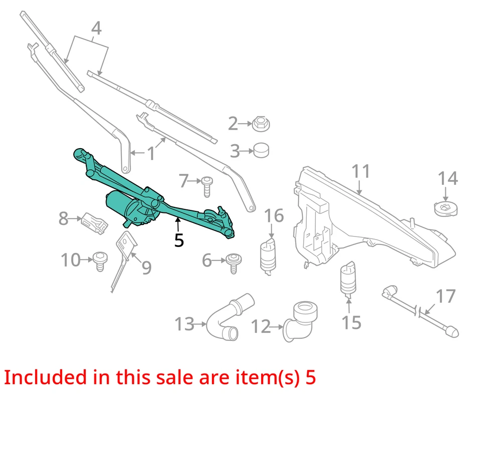 2017 宝马 X5 挡风玻璃刮水器变速器原始设备制造商 132K 英里 - LKQ421750310 — 第 4/4 张图片