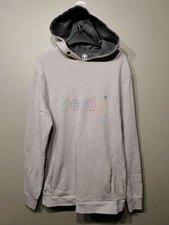 Herdy Hoodie Large Grey Organic Cotton Rainbow Logo Unisex Sheep Lake District 