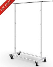 Standard Rod Clothing Garment Racks Rolling Clothes Organizer Extensible Top New
