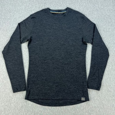 Meriwool Layers 250g Long Sleeve Top Mens L Dark Gray 100% Superfine Merino Wool