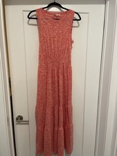 Loft Women’s Midi Dress Size M Orange And White