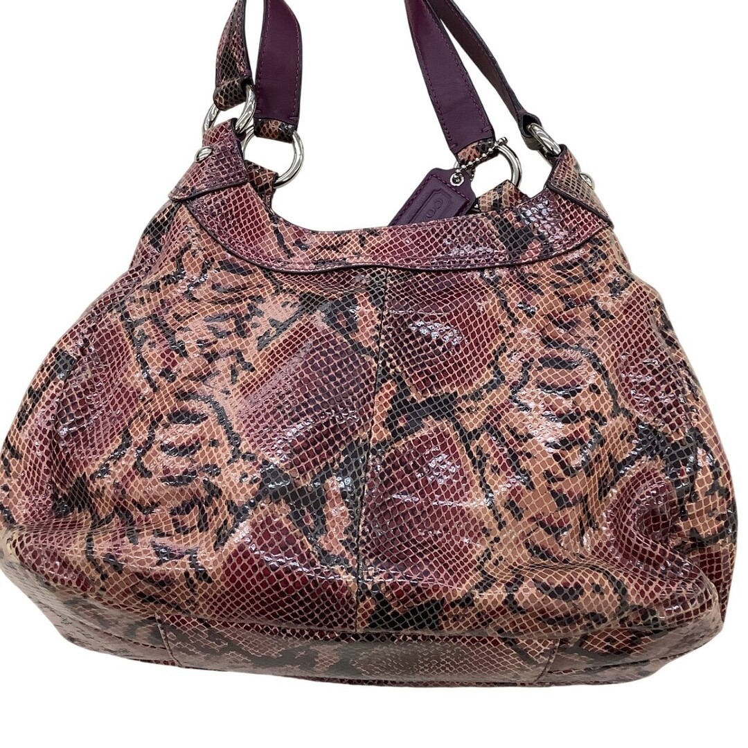Coach Python Pattern Handbag Red H1120-F17419 Used - image 3