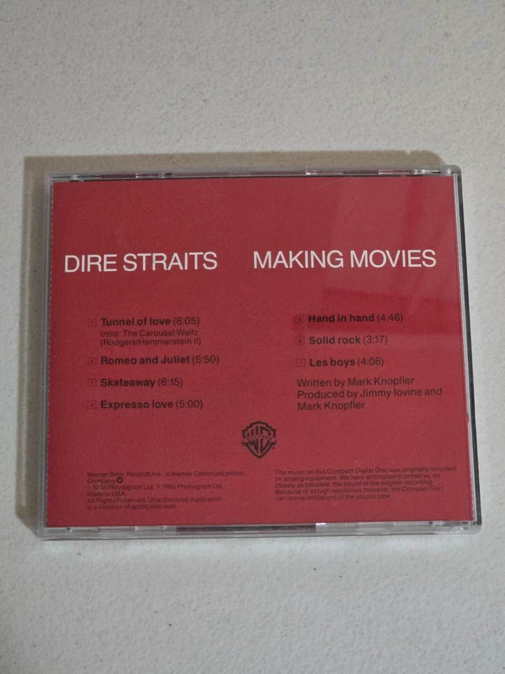 Dire Straits - Making Movies US CD Early Warner Bros. Records Issue No Barcode - Imagem 2 de 4
