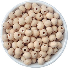 Wooden Beads 8mm 200pcs Round Loose Beads for Bracelet Necklace Jewelry Making C