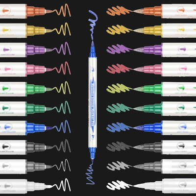 Jonami Metallic Stifte Marker Metallischen Pen Set Dual Tip Für Fotoalbum DIY Sc