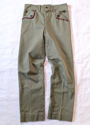 Vintage 60s BSOA Green Cotton Work Outdoor Trouser Classic Pockets Work 26x26