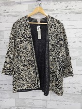 Chicos Travelers Womens 2 Large Soutache Jacket Animal Print