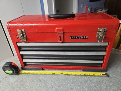 Craftsman 3 Drawer Locking Toolbox Vintage Red Carry Handle Model