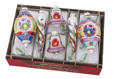 Christopher Radko Shiny Brite Christmas Ornaments Icicles NEW Box Of 6