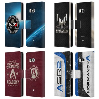 EA BIOWARE MASS EFFECT 3 BADGES AND LOGOS LEATHER BOOK CASE FOR HTC PHONES 1