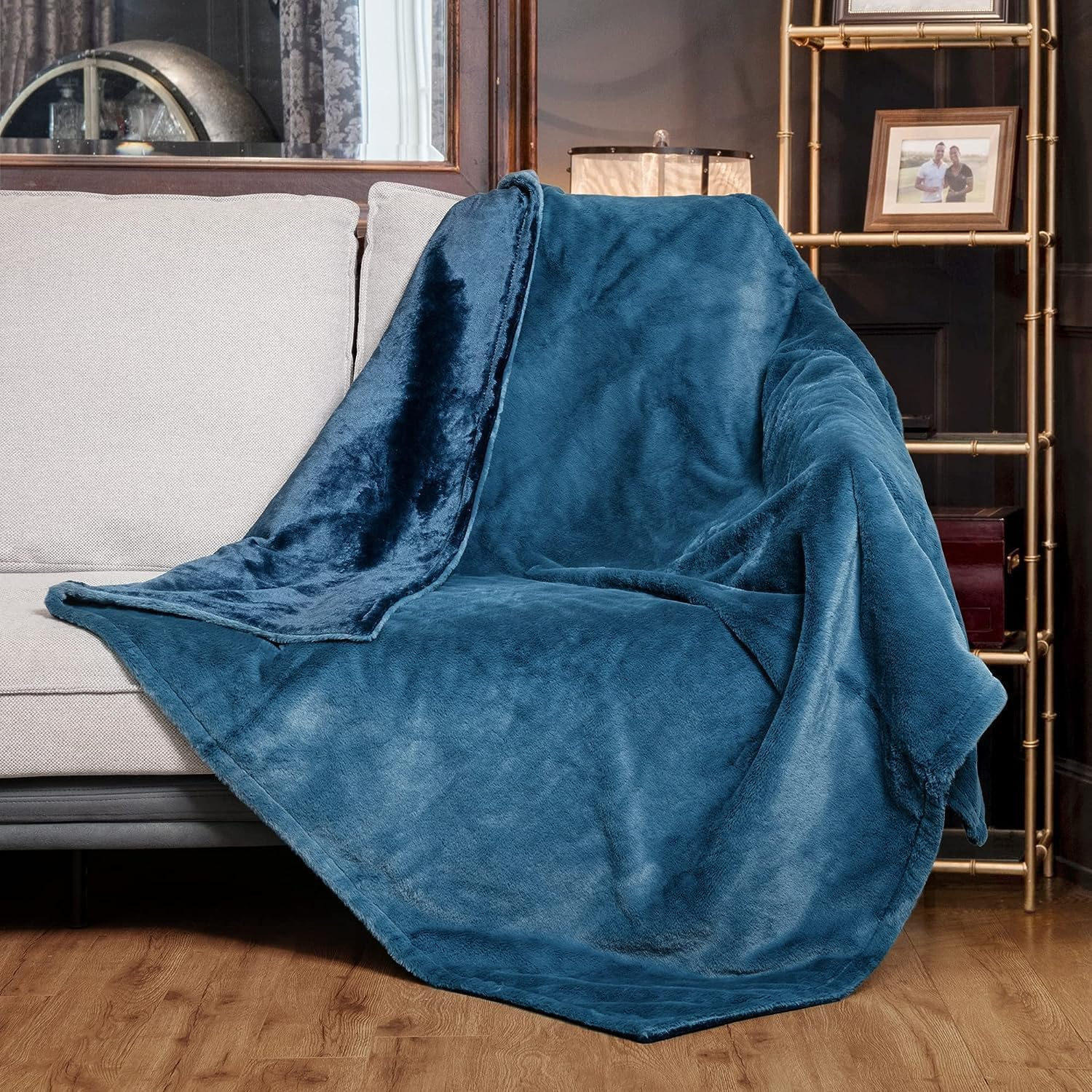 50x60 Fast-Heating Flannel Heated Throw Blanket with Multiple Settings