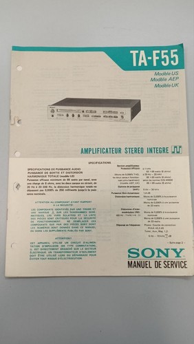 Service Manual Sony Integrated Stereo Amplifier TA-F55