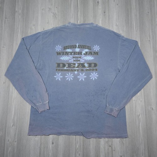 Vintage Grateful Dead Shirt Mens Large Blue Long Sleeve Warfield Thrashed Y2K - Picture 7 of 21
