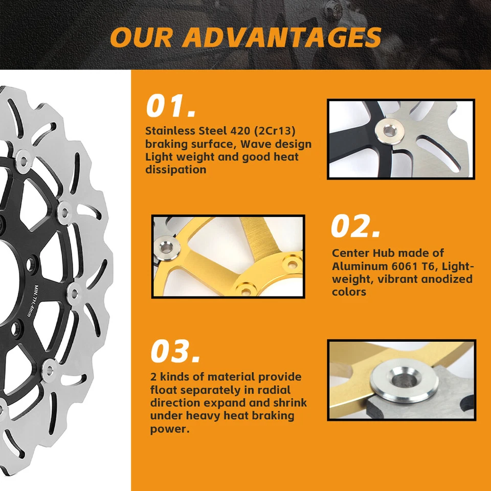 for TRIUMPH Front Brake Rotors Daytona 900 1991-1996 1995 Daytona 1200 1993-2006 Foto 3 de 4