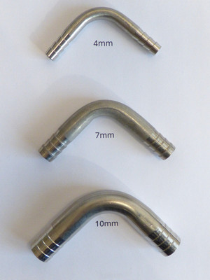 VA Chromnickelstahl Schlauchverbinder 4 -10mm Verbinder 90 Grad  Bogen -AUSWAHL-