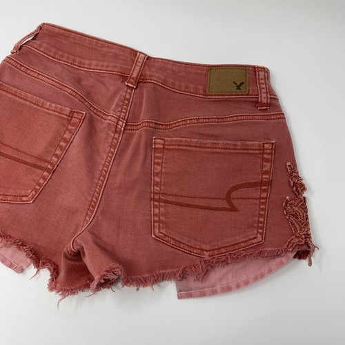 American Eagle High Rise Festival Jean Shorts Womens Size 2 Rust Orange Boho - Picture 5 of 9