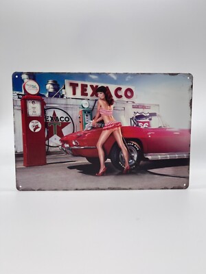 Blechschild Texaco 20x30cm Nostalgie Retro Reklame Vintage Deko Geschenk Pin Up