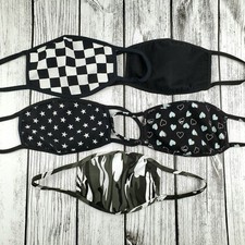 Black, Checker, Star, Camouflage Mask, Washable  Reusable Printed Cotton Mask