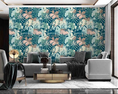 3D Exotic Tropical Plant Leaf Wallpaper Wall Mural Peel and Stick ...
