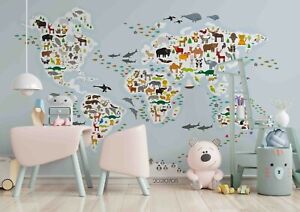 Details about   3D Cute Cartoon Animals 1062 Wallpaper Murals Floor Wall Print Wall Sticker  AU