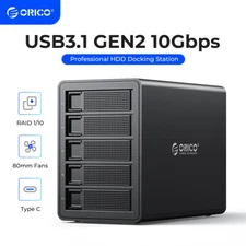 ORICO 5 Bay Hard Drive Enclosure USB C 3.1 to SATA 10Gbps For 2.5/3.5" HDD SSD