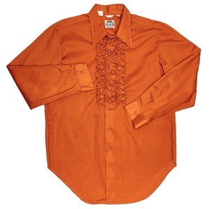 orange ruffle shirt