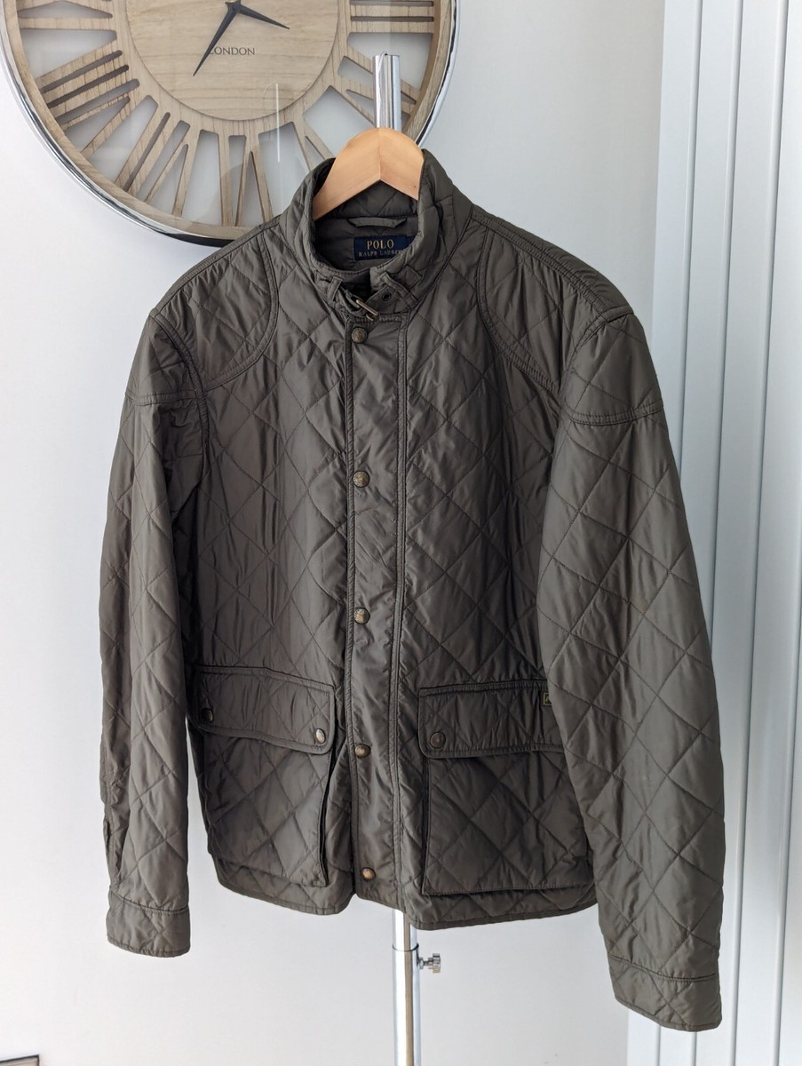 Polo Ralph Lauren Quilted Jacket Expedition Olive Size L Press