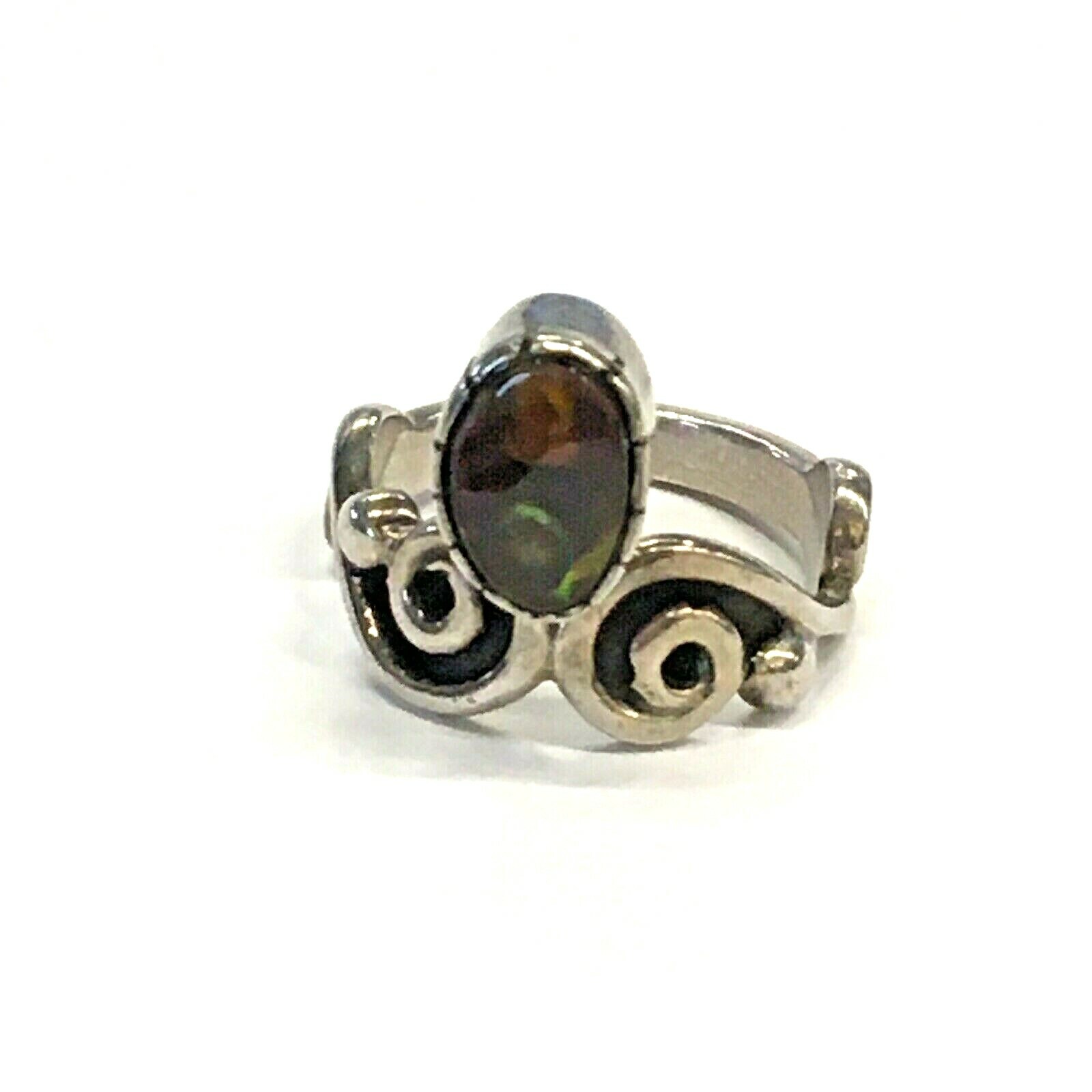 Sterling and Fire Agate Ring - image 2