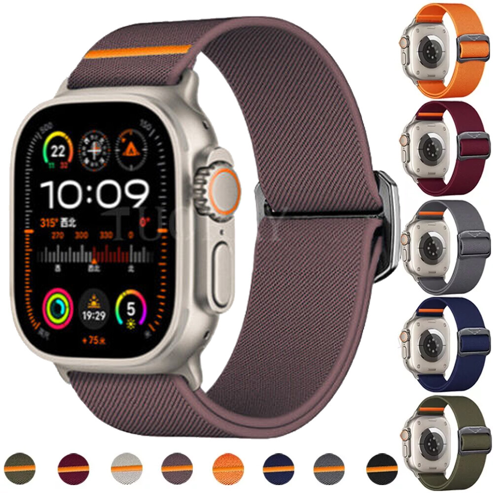 Nylon Loop Sport Band Strap for Apple Watch Series 10 9 8 7 6 5 Ultra 38-49mm