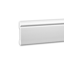  PROFHOME 653108 Sockelleiste Fußleiste Stuckleiste aus Polyurethan stoßfest 2 m