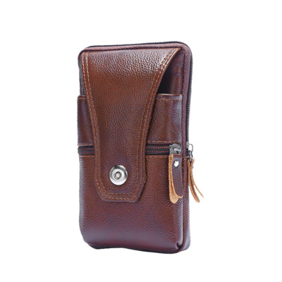 Multi-function Men Genuine PU Leather Fanny Waist Bag Waterproof Mobile Phones Q