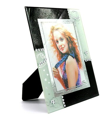 GUFONKOD Glitzernde Glas-Bilderrahmen, 8,9 X 12,7 Cm, Mit