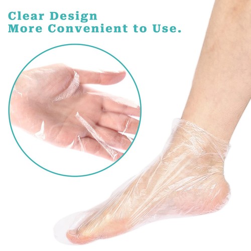 100 piezas cubre película desechable para pies forros de baño de parafina calcetines de plástico para pies - Imagen 5 de 5