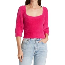 Free People Pink Fuzzy Moonbeam Sweater NWT 