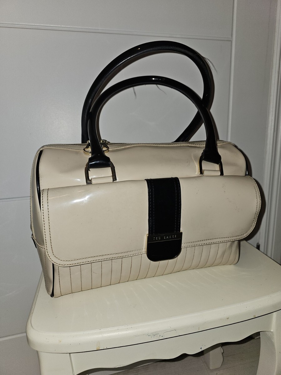 Ted Baker Patent Bag Cream And Black