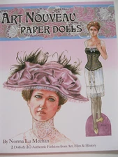 ART NOUVEAU Paper Doll Book--2 Dolls, 20 Fashions from Art, Film & History