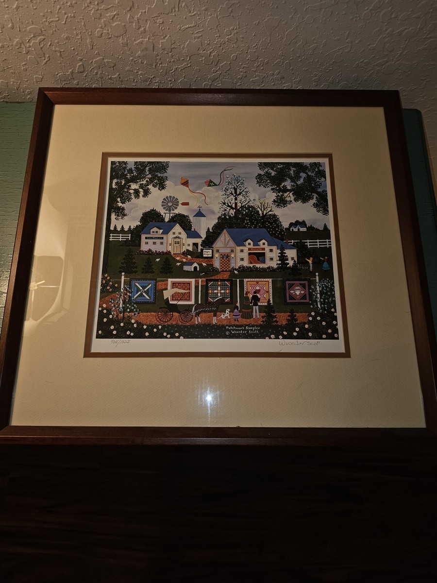 Vintage Jane Wooster Scott Signed Print, Framed 
