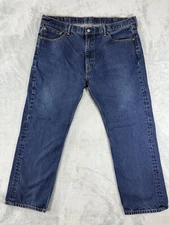 Levis 505 Jeans Mens 42x30 Blue Denim Regular Fit Straight Leg