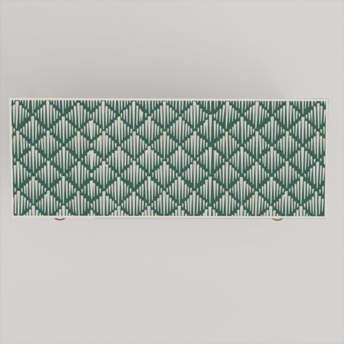 Bone Inlay Study Table, Desk Table, Console Table Modish Geometric Sea Green - Picture 3 of 4