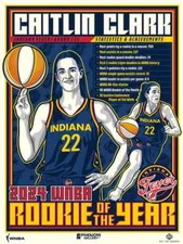 Phenom Gallery WNBA Indiana Fever Caitlin Clark ROTY 18" x 24" Serigraph