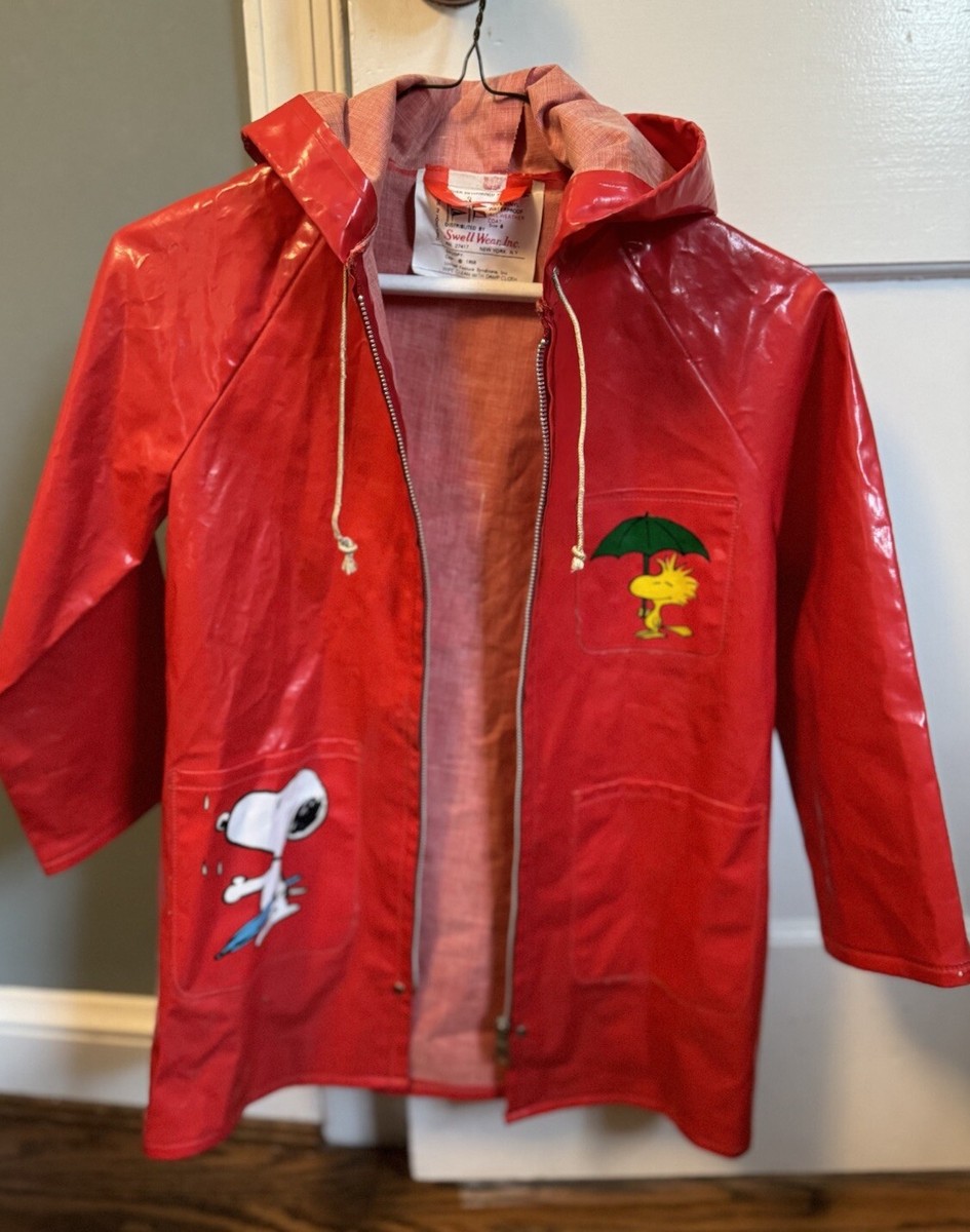 Rare HTF VTG Peanuts Kids Sz 6 Snoopy Woodstock Red Hooded
